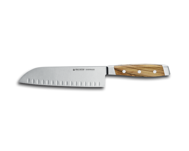 First Class Wood Holgeslepen Santoku mes 18cm
