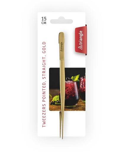 Triangle Keukenpincet recht - L 150mm - Goud - op kaart