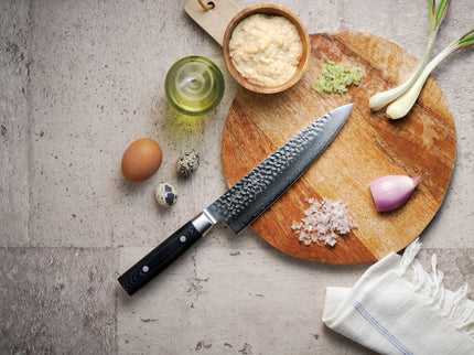 Yaxell Zen Santoku mes - L 165mm - 37 laags roestvrij damast staal met canvas micarta heft